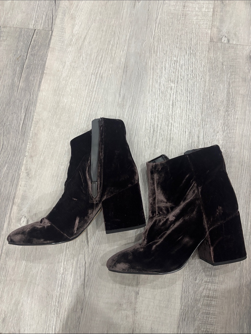 Sam Edelman Velvet Block Heel Ankle Boots